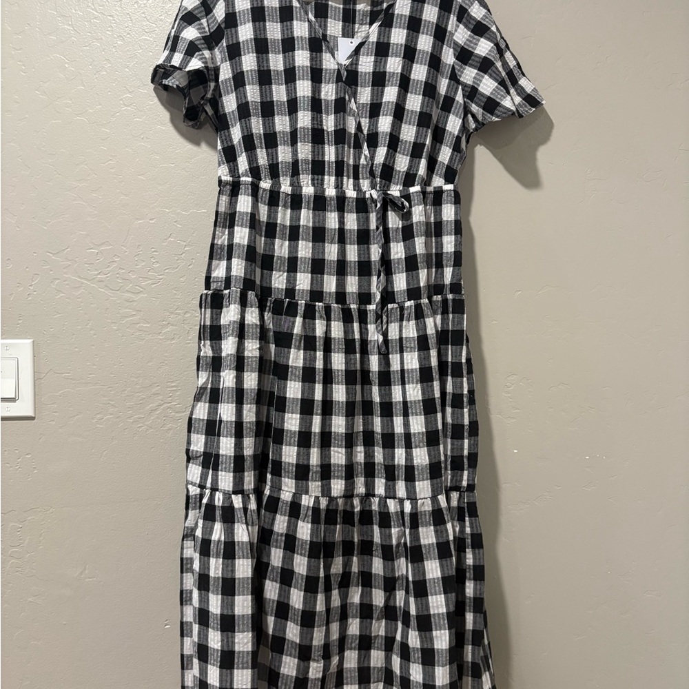 Croft & Barrow Black & White Checkered Dress - Picture 2 of 8